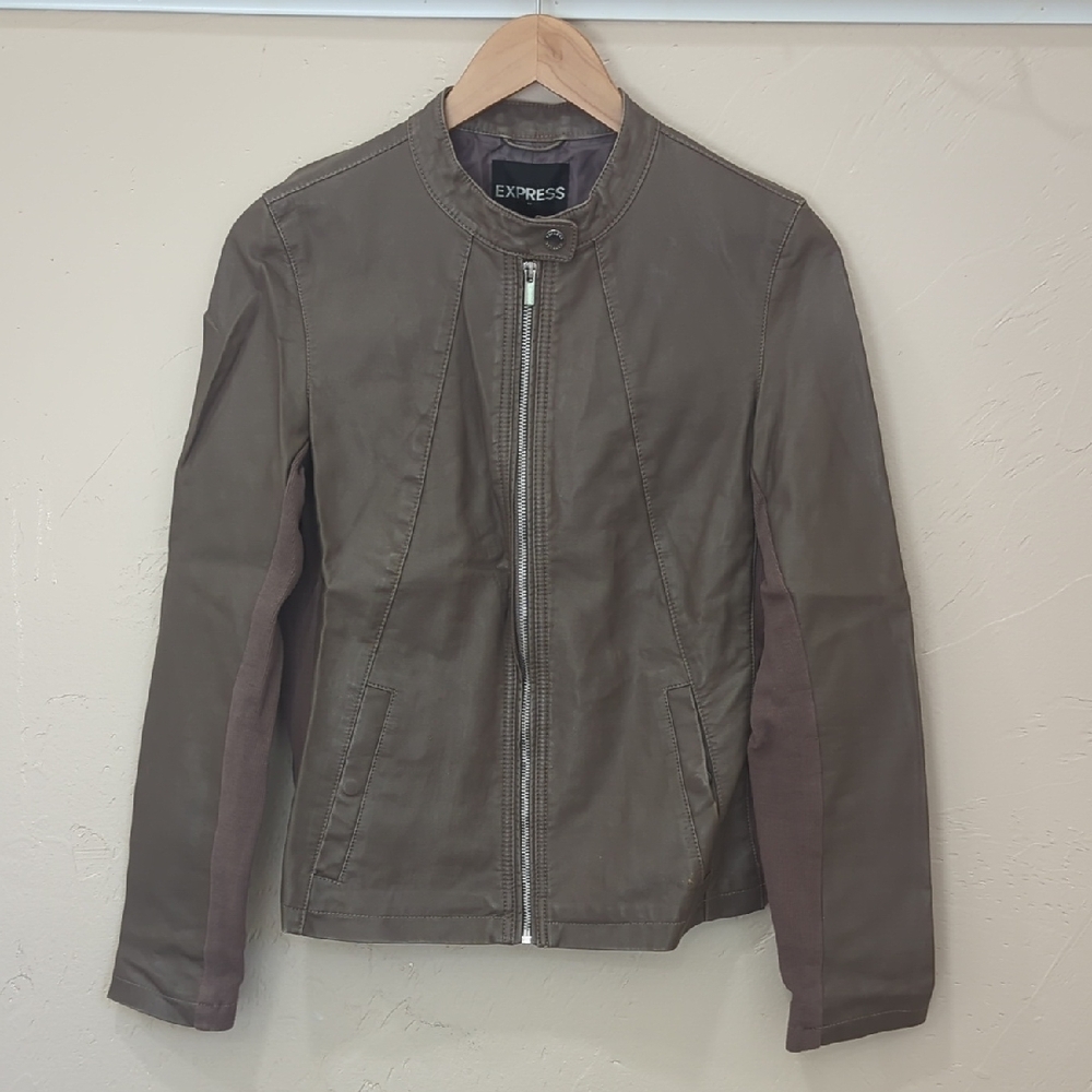 Express Women's Utility Jacket in Toupe, Size S